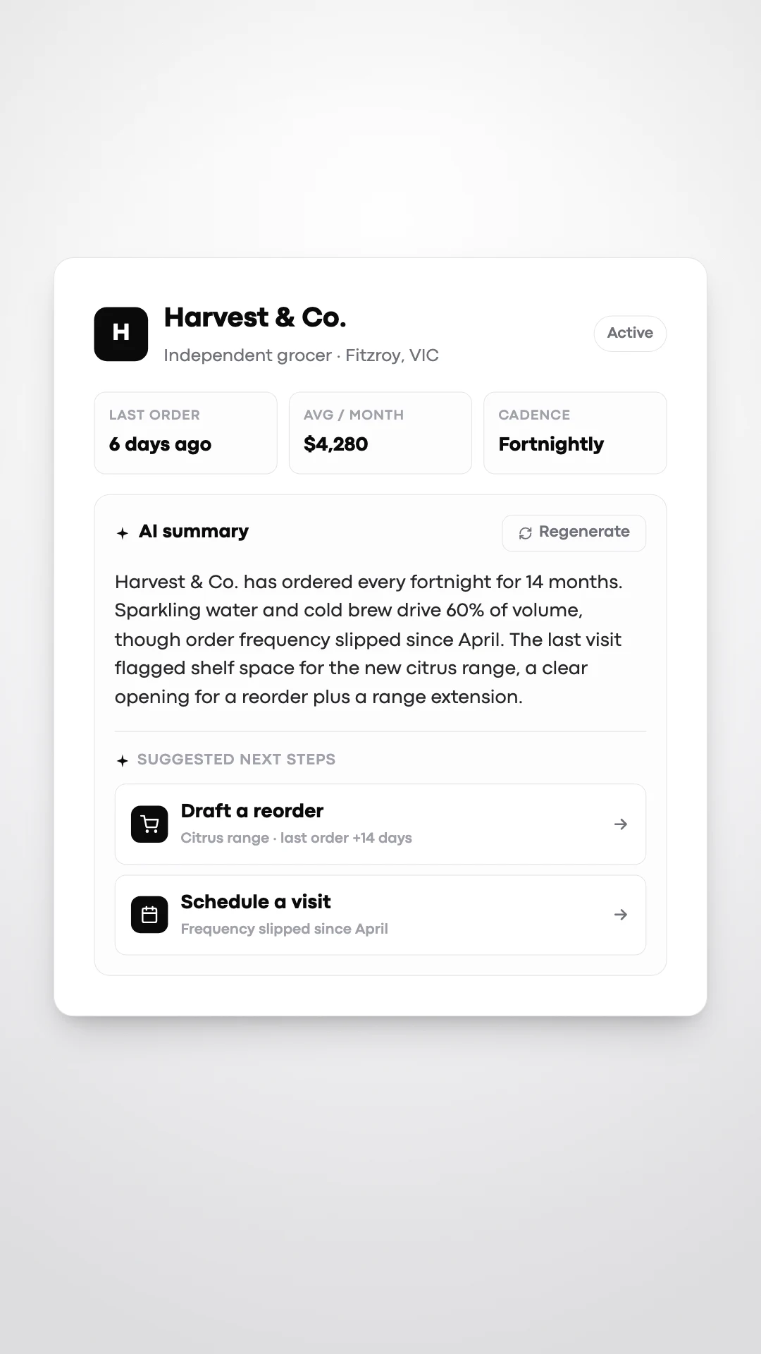 An AI account summary in the Lemmonade mobile app